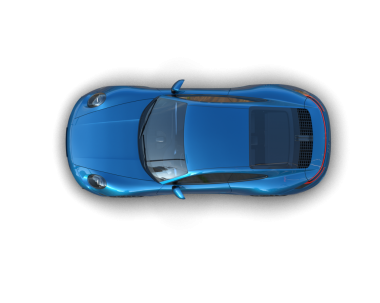 mavi modern araba üst görünümü