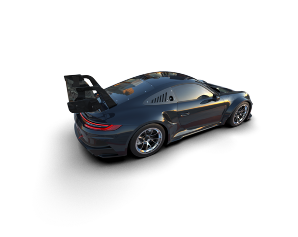 Siyah zemin üzerinde modern araba 3 boyutlu görüntüleme