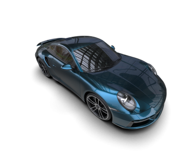 Bir spor arabanın 3 boyutlu canlandırması