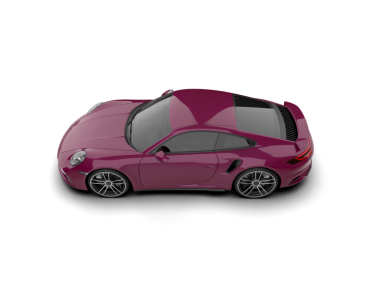 Yan manzaralı modern pembe araba.