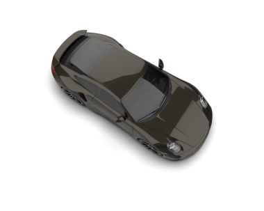 Beyaz arka planda izole edilmiş bir arabanın 3 boyutlu görüntüsü.