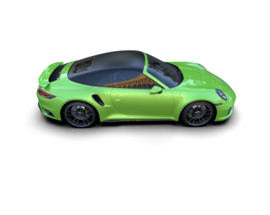 yeşil spor araba siyah arkaplanda izole edildi