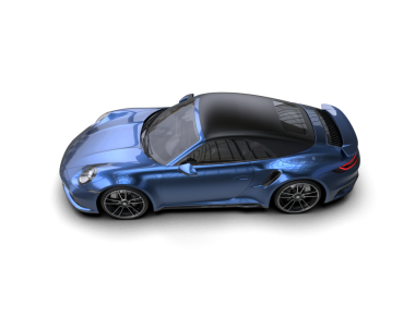 mavi modern araba siyah bir arkaplanda izole edilmiş.