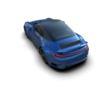 Siyah arka planda bir araba. 3d illüstrasyon.