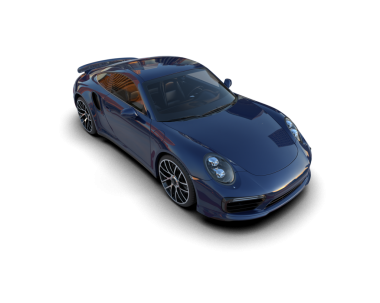 Koyu renk arka planda bir spor arabanın 3 boyutlu çizimi