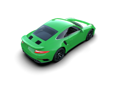 modern yeşil spor araba 3D görüntüsü beyaz arkaplanda izole edildi