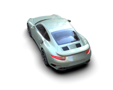 Modern araba arka planda izole edilmiş. 3d oluşturma