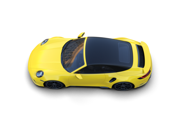 Sarı lüks araba. 3 Boyutlu Hazırlama