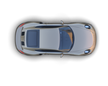 Siyah arka planda izole edilmiş modern bir arabanın 3 boyutlu görüntüsü