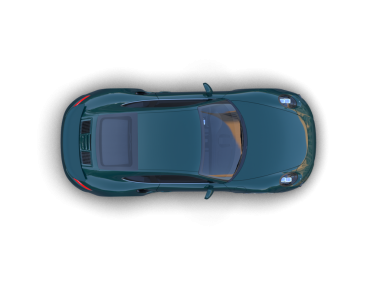 Siyah arkaplanda bir arabanın üst görünümü