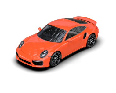 İzole edilmiş bir stüdyonun arka planında 3 boyutlu bir araba görüntüsü.