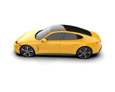 beyaz arkaplanda izole edilmiş bir araba