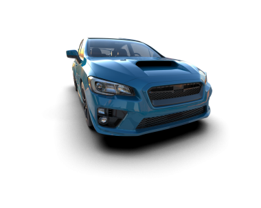 Mavi renkli bir araba.