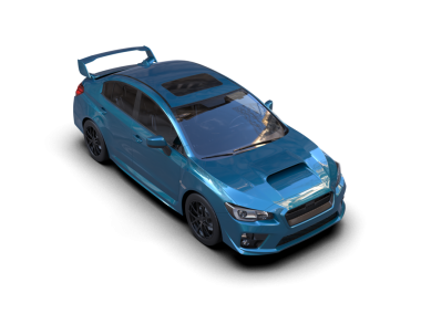 Araba beyaz arka planda izole edilmiş. 3d oluşturma