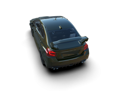 Beyaz arkaplanda izole edilmiş bir arabanın 3 boyutlu görüntüsü