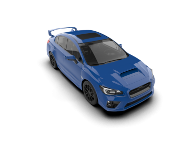 Modern araba arka planda izole edilmiş. 3D görüntüleme - illüstrasyon