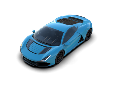 mavi modern araba - 3 boyutlu illüstrasyon