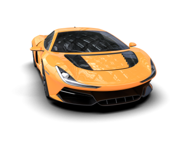 modern turuncu süper araba beyaz arkaplanda izole