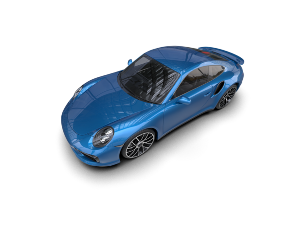 Stüdyonun arka planında daha az jenerik modern bir arabanın 3 boyutlu çizimi