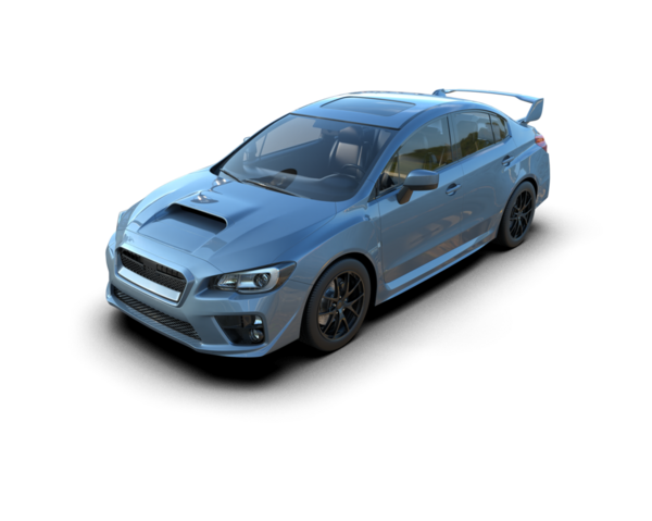 Mavi lüks araba gri arka planda izole edilmiş. 3d oluşturma