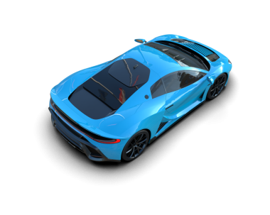 Araba beyaz zemin üzerine.