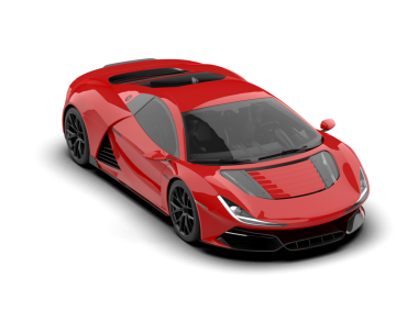 Kırmızı bir arabanın 3 cg görüntüsü