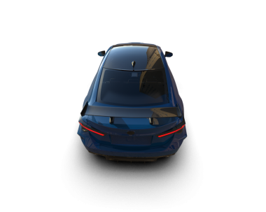 Gri arka planda mavi bir araba.