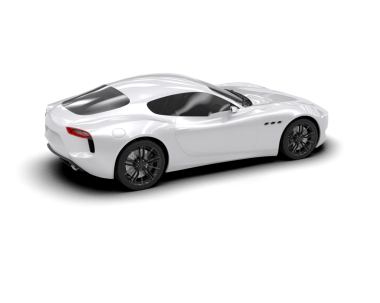 Beyaz arka planda izole gümüş metalik lüks araba