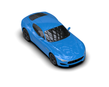 Aracın 3 boyutlu görüntüsü beyaz üzerine izole edildi