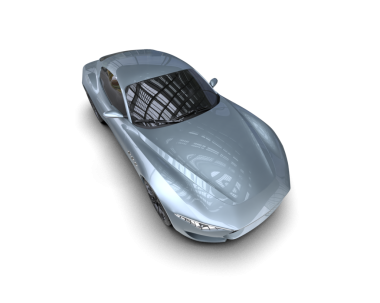 Araç 3-D modeli siyah arkaplanda izole edilmiş..