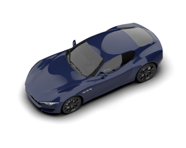 Beyaz arkaplandaki bir arabanın 3 boyutlu canlandırması