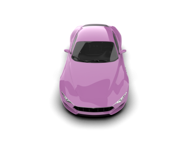 Beyaz arka plan üzerinde pembe araba