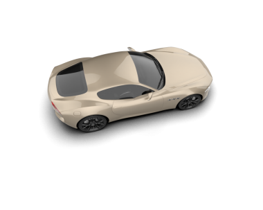 Beyaz bir arabanın, beyaz bir sırt deliğinde 3 boyutlu görüntüsü.