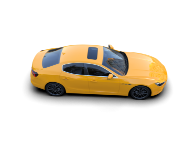 Modern şehir arabası beyaz arka planda izole edilmiş. 3 boyutlu.