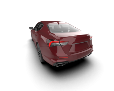 Arka planda kırmızı araba var. 3 Boyutlu Hazırlama