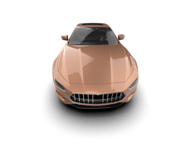 Beyaz arka planda bir araba. 3d oluşturma