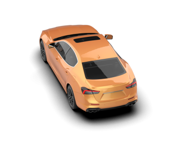turuncu araba beyaz arka planda izole edildi. 3 boyutlu görüntüleme - illüstrasyon
