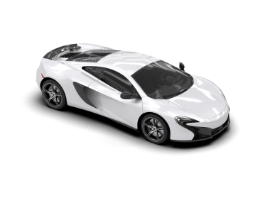 Beyaz arka planda izole edilmiş beyaz modern araba