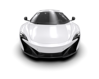 Siyah kuyruklu beyaz spor araba..