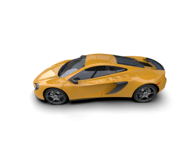 turuncu araba beyaz arkaplanda izole edilmiş