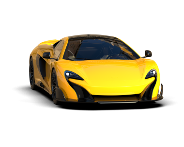 Sarı süper araba. 3d oluşturma