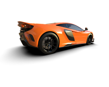 Siyah üzerine izole edilmiş modern bir spor arabanın 3 boyutlu çizimi