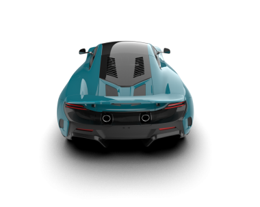 Stüdyoda izole edilmiş markasız bir arabanın 3 boyutlu görüntüsü.