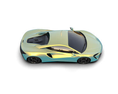 Modern araba arka planda izole edilmiş. 3d illüstrasyon