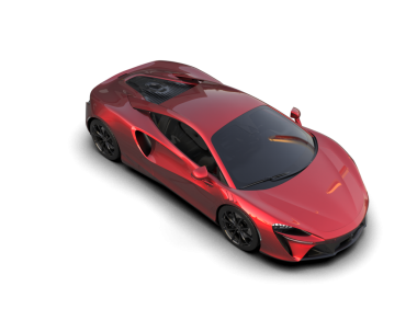 Süper kırmızı araba siyah arka planda izole edilmiş. 3 boyutlu illüstrasyon. 3d oluşturma