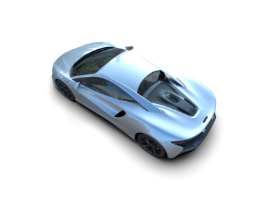 Stüdyo ortamında daha az genel bir konsept arabanın 3 boyutlu çizimi