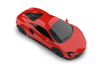 kırmızı modern araba - üst görünüm