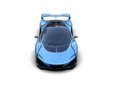 Siyah stüdyo arka planında elektrikli bir arabanın 3 boyutlu çizimi