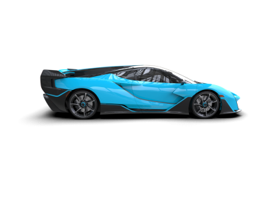 Stüdyo ortamında daha az genel bir konsept arabanın 3 boyutlu çizimi