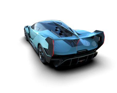 Siyah arka planda izole edilmiş süper modern araba. 3d illüstrasyon.